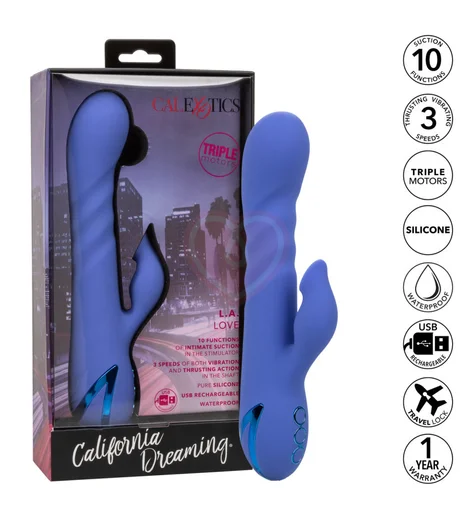 Вибратор с двойной стимуляцией L.A. Love голубой фото 7