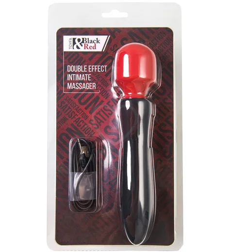 Двусторонний вибратор-массажёр Black Red by Toyfa чёрный с красным фото 5