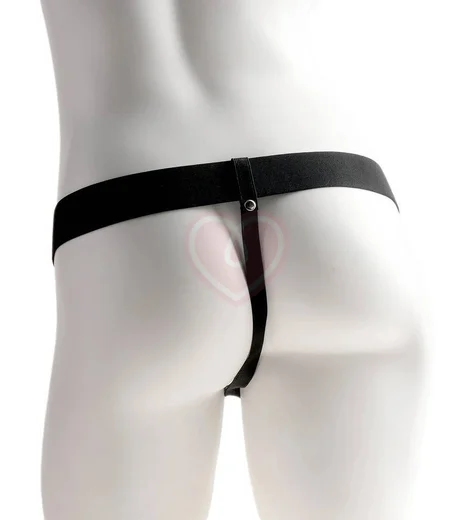 Полый реалистичный фаллопротез с вибрацией Hollow Rechargeable Strap-on with Balls 20 см телесный фото 5