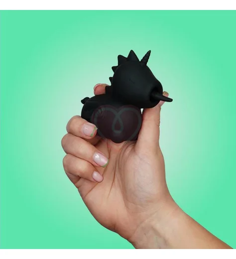 Клиторальный вибратор в виде единорога со стимуляцией язычком Unihorn Wild Spirit черный фото 6