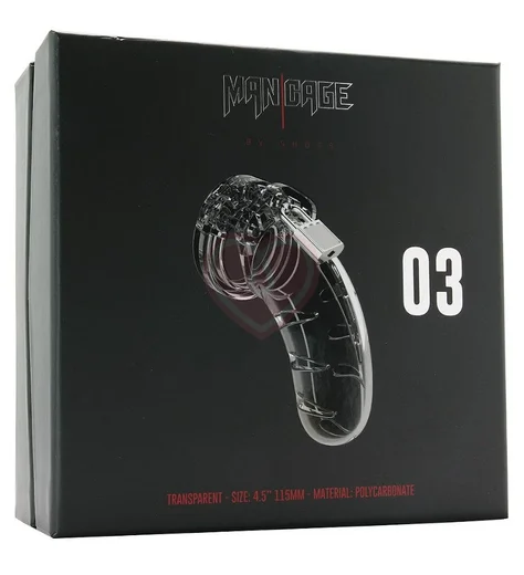 Мужской пояс верности Shots Man Cage Model 03 прозрачный 11,5 см фото 3