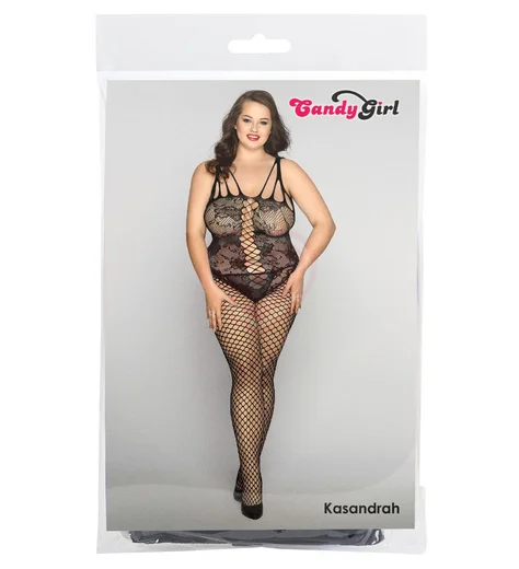 Кэтсьют с узором, крупной сеткой и стрингами Candy Girl Kasandrah фото 3