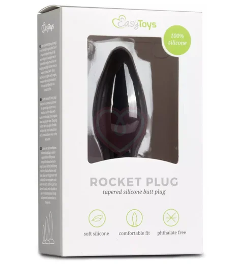 Маленькая анальная пробка Small Black Silicone Buttplug фото 4