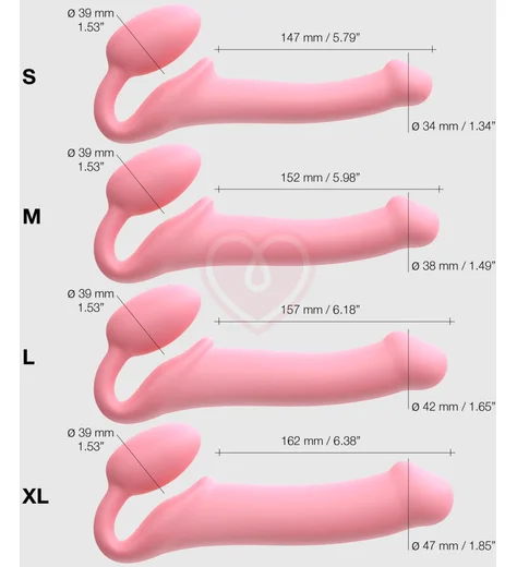 Безремневой гибкий страпон Strap-on-me Bendable XL розовый фото 7