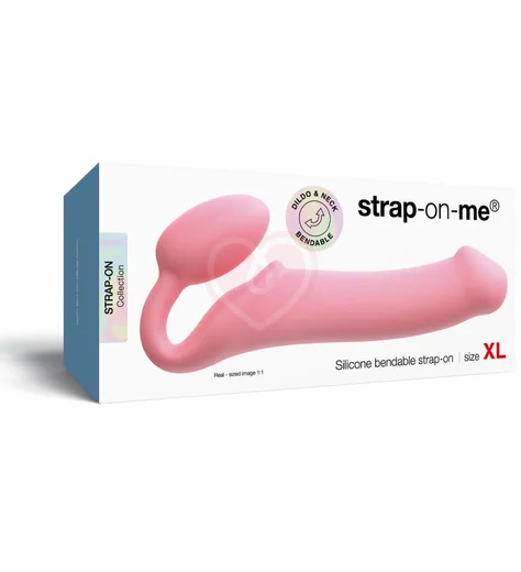 Безремневой гибкий страпон Strap-on-me Bendable XL розовый фото 8