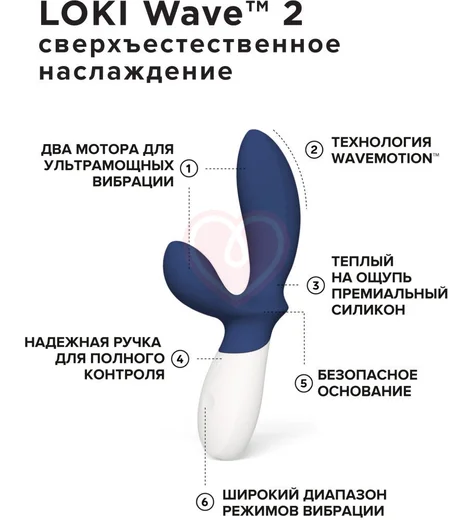 Вибростимулятор простаты LELO Loki Wave 2 синий фото 2