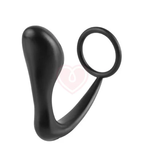 Анальная пробка с кольцом на пенис Pipedream Ass-Gasm Cockring Plug чёрный фото 2