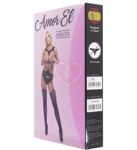 Кэтсьют Amor El Adelita с открытой грудью и имитацией чулок фото 3