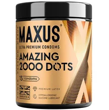 Точечные презервативы Maxus 2000 Amazing Dots 15 шт с кейсом