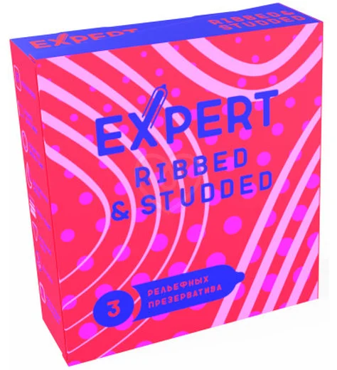 Текстурированные рельефные презервативы Expert Ribbed Studded 3 шт фото 1