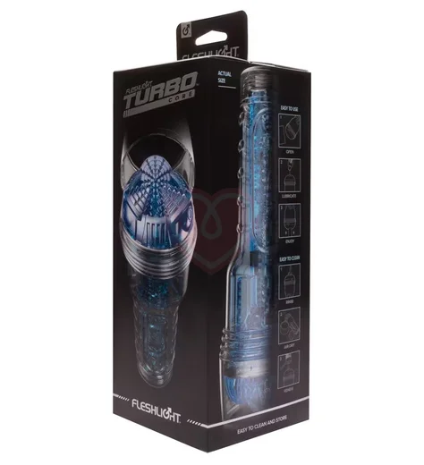 Мастурбатор с имитацией минета Fleshlight Turbo Core синий фото 4