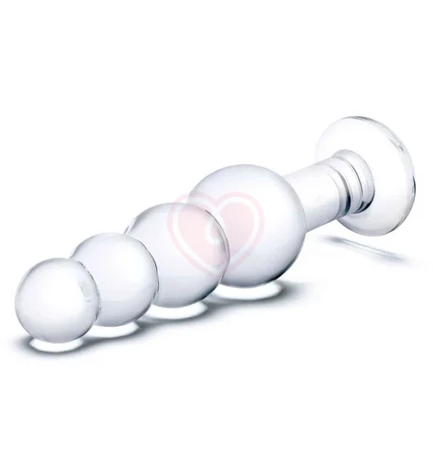 Стеклянная анальная елочка Glas Beaded Butt Plug фото 2