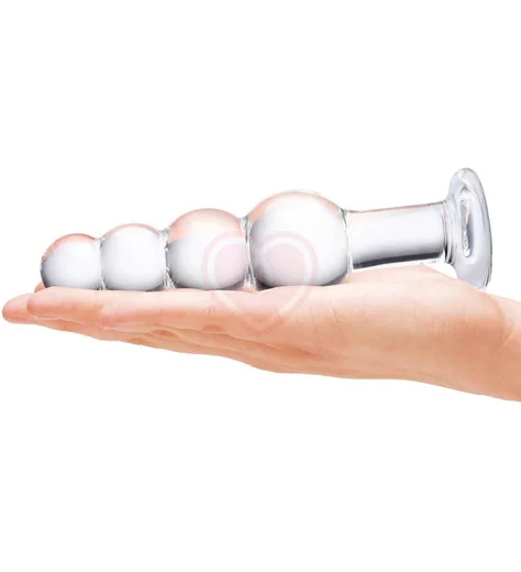 Стеклянная анальная елочка Glas Beaded Butt Plug фото 4