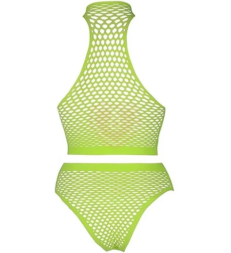 Комплект с топом и трусиками Ouch Glow Plus size светящийся в темноте зеленый неон фото 4