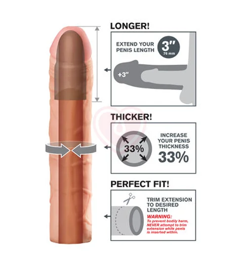 Насадка удлинитель для члена Perfect Extension 23 см телесная фото 3