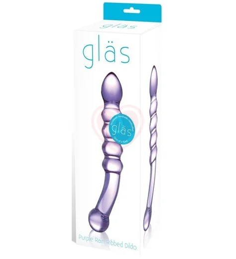 Двусторонний стимулятор Purple Rain из стекла фото 2