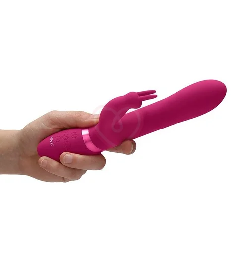 Вибратор Amoris с двигающимися бусинами и клиторальным стимулятором розовый фото 3