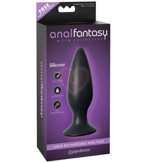 Анальная вибропробка Large Rechargeable Anal Plug большая черная фото 3