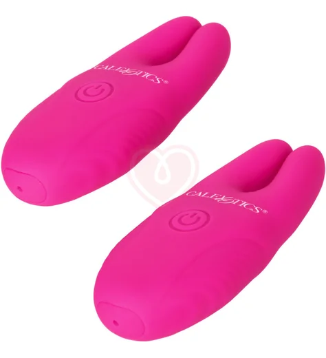 Зажимы для сосков с вибрацией и пультом Remote Nipple Clamps розовые фото 2