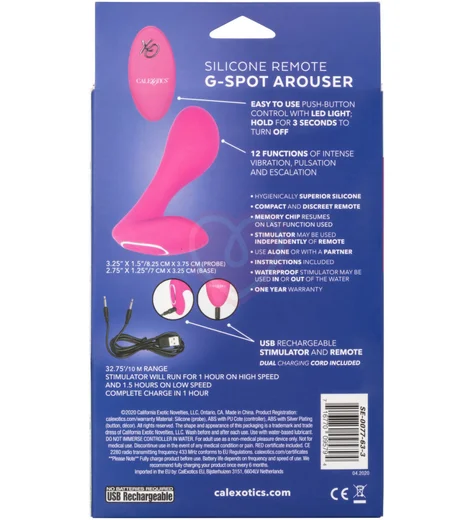 Вибратор G Spot Arouser с пультом розовый фото 2