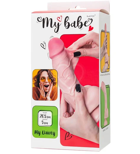 Реалистичный гнущийся фаллоимитатор на присоске My Babe My Dainty телесный 14 см фото 10