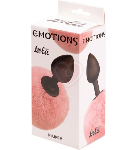 Анальная пробка с меховым хвостом Emotions Fluffy розовая фото 2