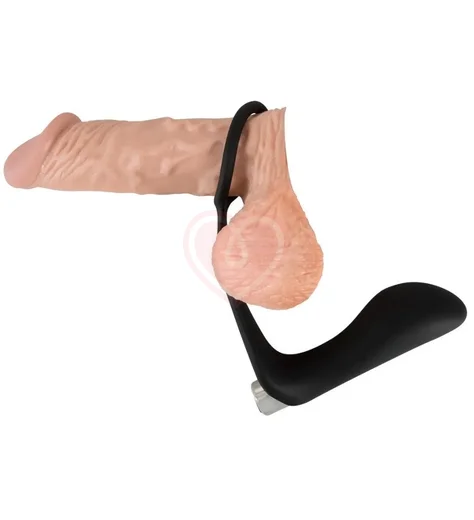 Анальный стимулятор с эрекционным кольцом Black Velvets фото 4