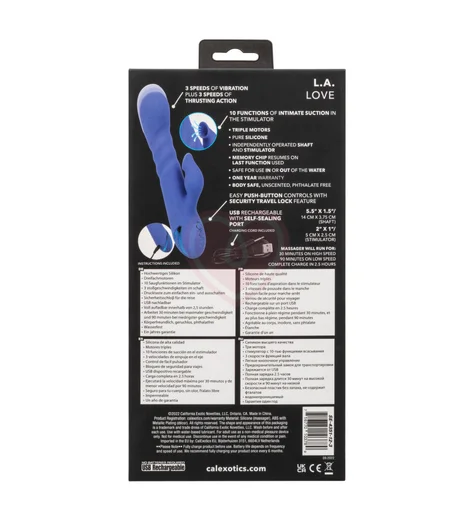 Вибратор с двойной стимуляцией L.A. Love голубой фото 8