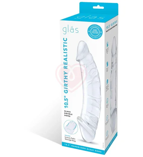 Двусторонний стеклянный фаллоимитатор Glas Girthy Realistic фото 6