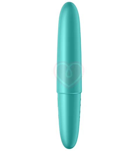 Вытянутая вибропуля Satisfyer Ultra Power Bullet 6 с округлым кончиком бирюзовая фото 3