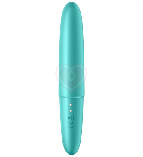 Вытянутая вибропуля Satisfyer Ultra Power Bullet 6 с округлым кончиком бирюзовая фото 4