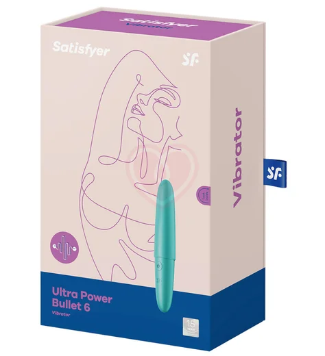 Вытянутая вибропуля Satisfyer Ultra Power Bullet 6 с округлым кончиком бирюзовая фото 5