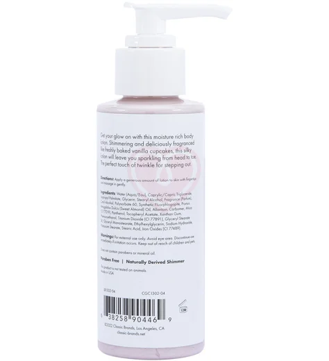 Мерцающий лосьон для тела CG Glow Vanilla Cupcake Shimmer Lotion с розовыми блестками и запахом вани фото 2