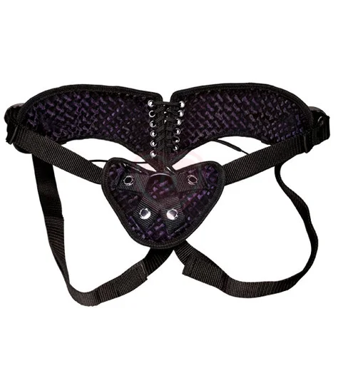 Пояс со шнуровкой и креплением для страпона Purple Velvet Strap-On Corset фото 3