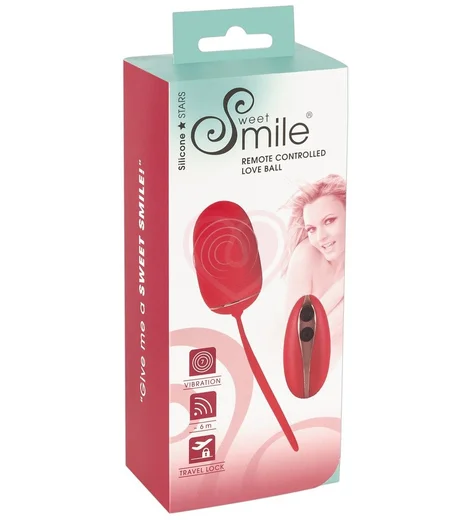 Виброяйцо с пультом управления Sweet Smile красное фото 3