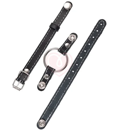 Кляп со съемным кольцом 4 см Pecado BDSM черный фото 3