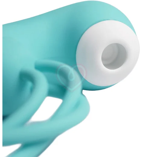 Вакуумный стимулятор клитора с виброшариками Youvic бирюзовый фото 2