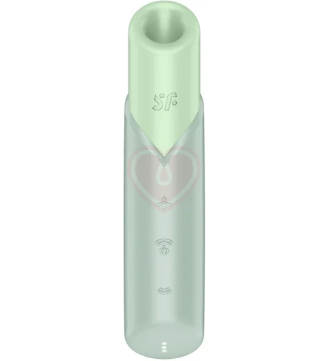 Вакуумно-волновой клиторальный стимулятор помада Satisfyer Naughty Kiss зелёный фото 1