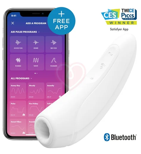 Вакуумный стимулятор с приложением Satisfyer Curvy 1+ белый фото 4