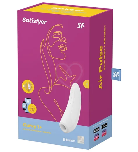 Вакуумный стимулятор с приложением Satisfyer Curvy 1+ белый фото 5