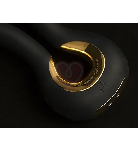 Вибратор с золотым покрытием Gvibe Mini Gold чёрный фото 2