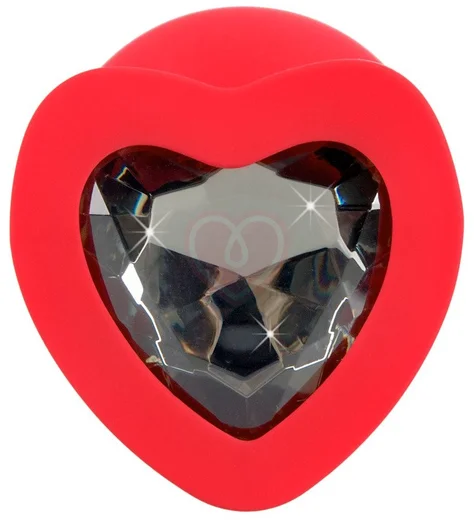 Большая анальная пробка You2Toys с чёрным кристаллом-сердечко фото 3