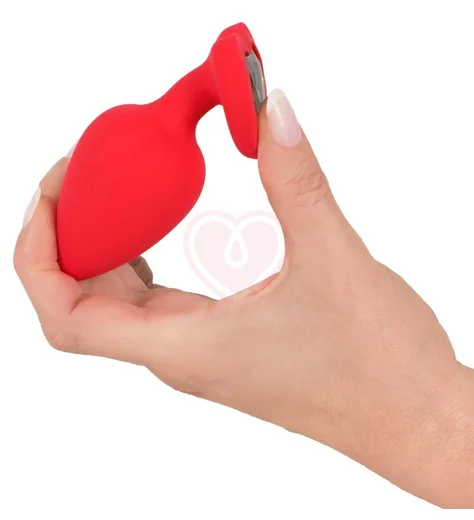 Большая анальная пробка You2Toys с чёрным кристаллом-сердечко фото 4