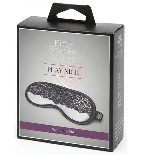 Атласная маска с кружевом '50 оттенков серого' Play Nice фото 2