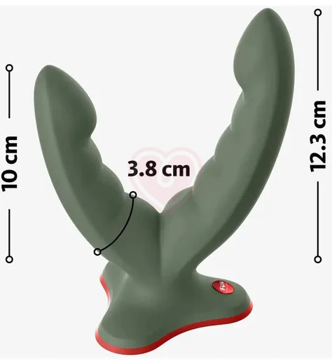 Двойной фаллоимитатор Fun Factory Ryde Grinding Double Dildo оливковый фото 7