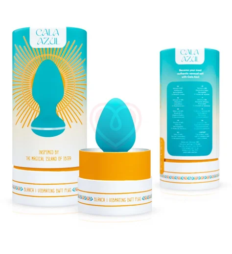 Анальная пробка с вибрацией Cala Azul Blanca Anal Plug голубая фото 9