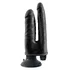 Вибратор реалистик на присоске двойной King Cock Double Penetrator чёрный фото 2