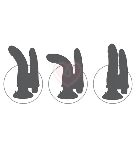 Вибратор реалистик на присоске двойной King Cock Double Penetrator чёрный фото 4