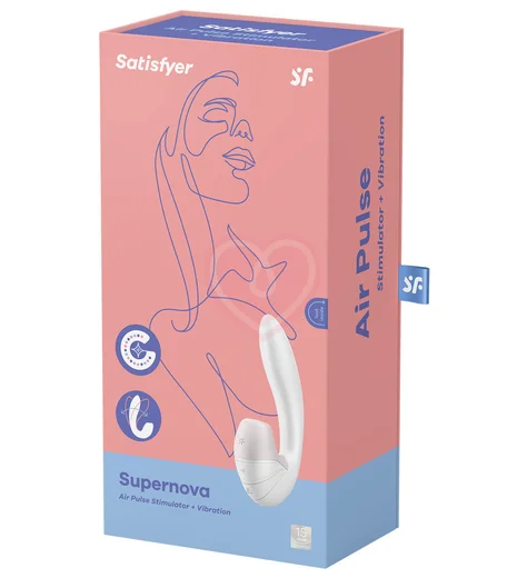Вибратор с вакуумным стимулятором Satisfyer Supernova белый фото 5