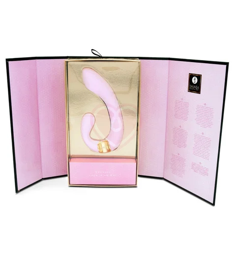 Вибратор с клиторальным стимулятором Shunga MIYO нежно-розовый фото 3